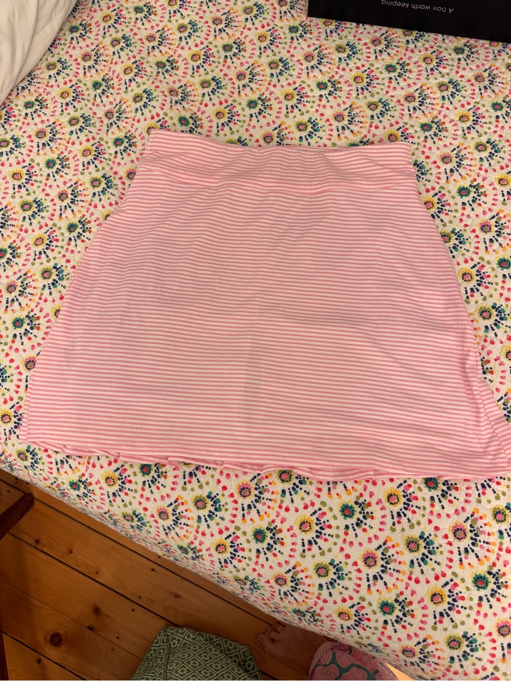 Emerald 18 Light Pink Striped Skirt for golf, tennis or pickle